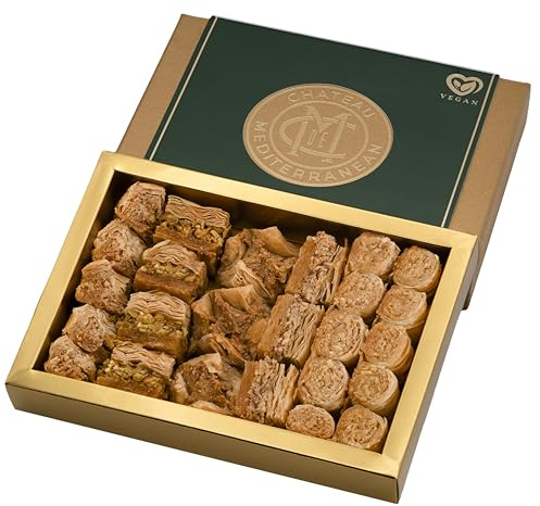Vegan Baklava Baklawa Bitesize Gift Box, Assorted Nut Filo, 24 Pieces 325g