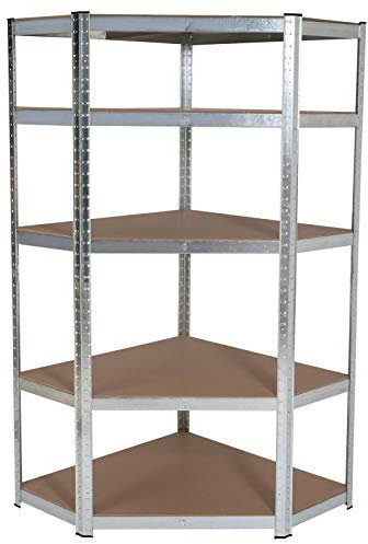 idmarket – Estantería de esquina 5 bandejas carga pesada 1325 kg en acero