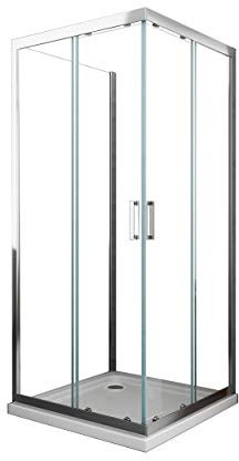 Box Doccia a 3 Lati Composto da 1 Parete Fissa e 1 Angolare Scorrevole Reversibile vetro 6 mm Easy-Clean H.190 (70X120X70)