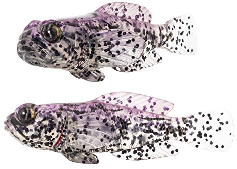 FISHN 5er Set GOBYone 7,6cm 9gr Ultra Realistische Grundel Gummifisch zum Angeln auf Barsch und (Purple RAIN)