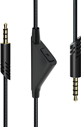 YARENKA Cable de repuesto Astro A10 A40 – 2.0 m Astro A40 TR cable silencioso en línea para auriculares Astro A10/A40 Gaming Xbox One PS4 PS5 Controller Cable de extensión de audio de 6.5 pies negro