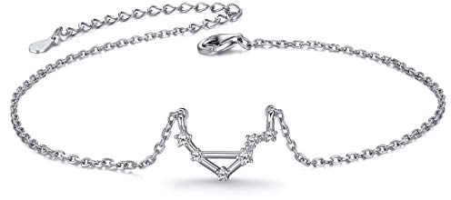 ChicSilver Sommer Fußkettchen Sternzeichen Waage Anhänger Sternbild Fußkette Täglicher Schmuck