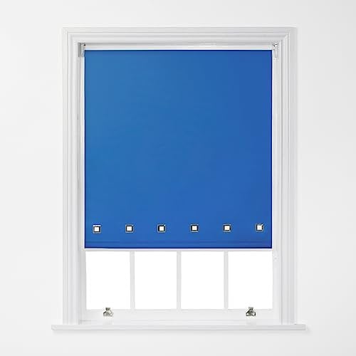A.Unique Stylish Home Trimmable Square Eyelet Roller Window Blind in a Variety of Colours and Sizes - 5FT - Royal Blue - 150cm (W) x 170cm (L) | 59 (W) x 66.9 (L)