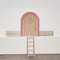 Kit Puerta Ratoncito Pérez de Madera color Rosa| Puerta Mágica con Escalera y Vallas | Regalo Ideal Infantil de Madera | Lulamuk