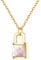 MENDOZZA Halskette Damen Schloss Kette Perlmutt Edelstahl Schmuck Padlock-Anhänger Gold 45 cm