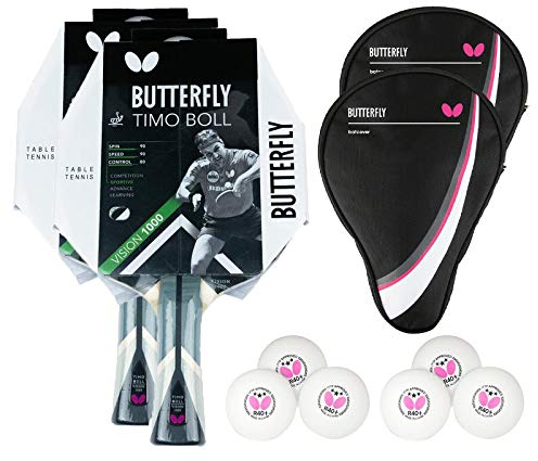 Butterfly® Timo Boll Vision 1000 Tischtennisschläger | Tischtennis Racket Bat TT Profi Wettkampfschläger für technisch fortgeschrittene Spieler | ITTF zertifizierter Pan Asia Belag | Griffform konkav