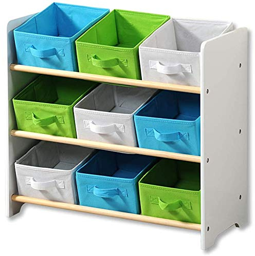 Kesper Spielzeug-Organizer mit Textilschubladen, Kinderzimmer Bücherregal in attraktiven Farben