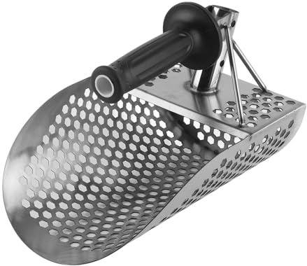 Palas de arena de playa para la detección de metales Pala de acero inoxidable Hexaedro Agujeros de 9 mm para la caza del tesoro en la playa