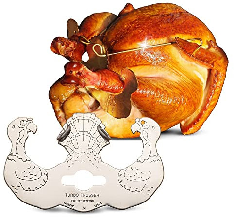 Turbo Trusser - Truss Poultry for Ovens, Smokers, Roasters, Grills, Rotisseries, Fryers (Turkey), Stainless Steel