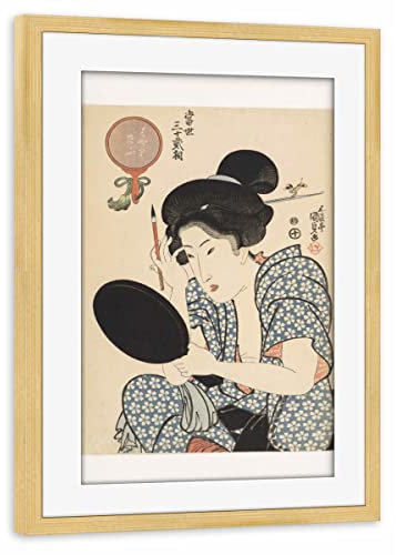 artboxONE Poster mit Rahmen Kiefer 75x50 cm Utagawa Toyokun - Woman von Culture Images - gerahmtes Poster
