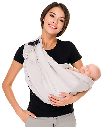 CUBY Babytragetuch, Baby Essentials für Neugeborene, natürliche Baumwolle, verstellbare Babytragen von Neugeborenen, bequem, leicht zu tragen, Stillen für Säugling, Kleinkind, Wickelschlinge für
