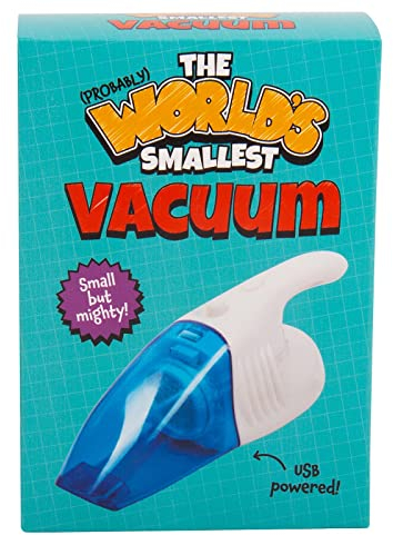 The Worlds Smallest Vacuum Cleaner. Novelty USB Powered Desk Hoover. Includes 2 Attachments. Great as Pc Cleaner. Fun Novelty Desktop Vacuum Cleaner.