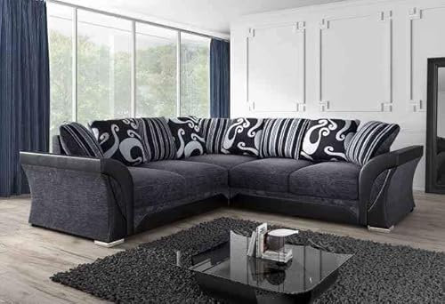 Shanon Corner Sofa Black/Grey, 240cmx240cm, bs101