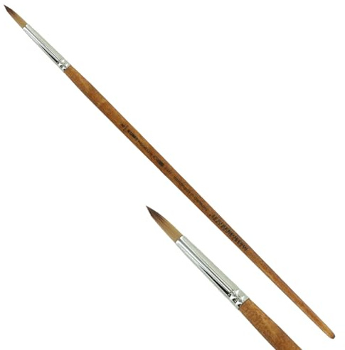KUM - Acryl- und Ölpinsel Wood Line Rund Größe 8 | Malpinsel für Künstler, Künstlerbedarf für Acrylmalerei und Ölmalerei