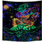 Roninkier Wandteppich Anime Psychedelic-Fluoreszierend Tapisserie - Schwarz UV Wandtücher Gothic Wandbehang Aesthetic Wanddekoration Abstrakte Kunst Wandtuch für Schlafzimmer,200x150cm