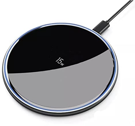 Generic Wireless Charger, 15W Fast Charging Plate for iPhone, Samsung, Huawei, Sony, Qi-Certified, Compatible with All Brands USB-C Port