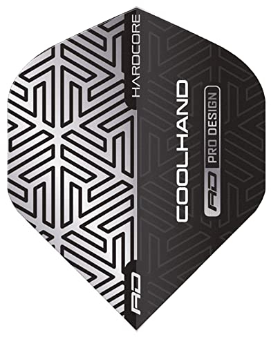 RED DRAGON Hardcore Luke Humphries Cool Hand Grau und Weiß Dart-Flüge - 3 Sätze pro Packung (insgesamt 9 Dart-Flüge)