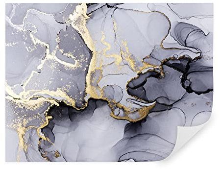 TAPEKO Papier Peint 3D Panoramique Marbre 260x180 cm style 3D Abstraction Marbre gris avec flux d'or Papier Peint intissé pour Chambre Salon Personnalisé Décoration Murale u70765