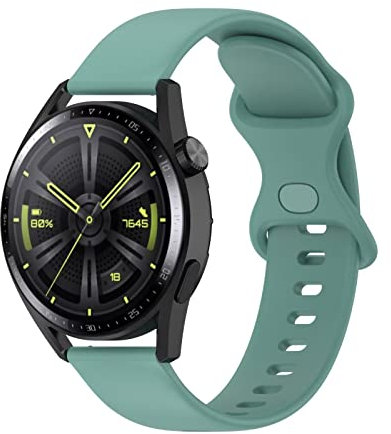 TINGYR 22mm Weiches Silikonband für Google Pixel Watch, Einfach zu Ersetzen, Schlank, Ersatzbänder Ansehen für Fossil Hybrid Smartwatch HR.（Kiefernnadel grün）