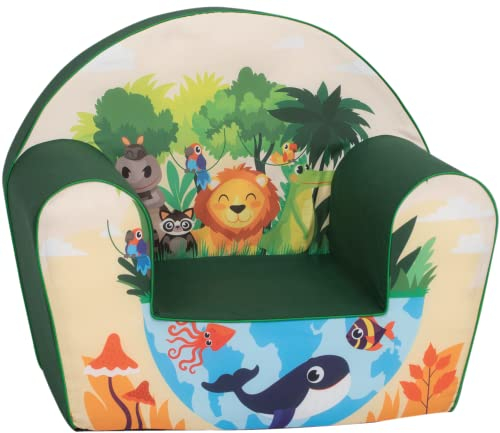 Delsit Kinder Sessel mit Schaumstofffüllung - Kindersessel Mädchen und Jungen Babysessel mit Abnehmbarem Bezug - Sessel für Kinder - Kindermöbel - 9 Monate bis 4 Jahre - DT8-23061
