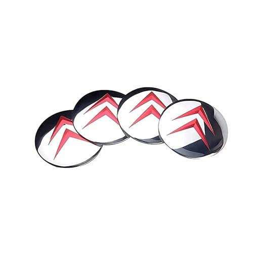 Pack of 4 Car Hub Caps Waterproof Dustproof Hub Cap für Citroen C2 C3 C4 C4L C5 Saxo Xsara Picasso DS 3 4 6,Wheel Centre Hub Caps Cover Badge Emblem Sticker,Car Hub Caps Waterproof Stickers,A