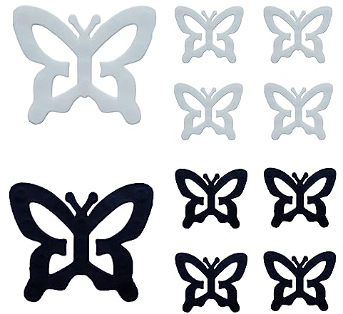 SJBAUTYO 10 Pezzi Fermaglio per Reggiseno,Farfalla Clip per Reggiseno Antiscivolo,per Racer Back antiscivolo regolabile porta reggiseno da donna fibbia,Nero,Bianco