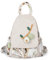 Umwandelbare Umhängetasche für Mädchen. Handgefertigte Handtasche, Wunderschöner, hochwertiger, lässiger Tages-Mini-Rucksack aus Segeltuch für Frauen blumenstickerei (Avocado)