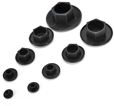 NORAZE 100 Stück Schwarze Innensechskant-Inbusschraube, Schraubenmutter, Sechskant-Abdeckkappe, Schrauben, Abdeckungen, Kappen M5–12 (Color : Black, Size : M10)