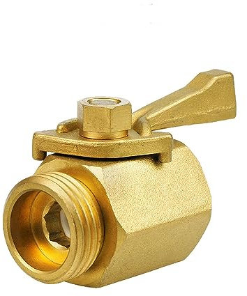 SEIWEI Garden Hose Shut Off Valve, 3/4'' Brass Water Pipe Connector Faucet Hose Adapter for Garden, Farm and Greenhouse