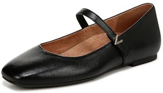 Vionic Women's Mary Jane Flat Alameda Shoes with Arch Support Wide Fit Black