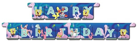 BeenSmile, B0CQ2N44KY Spongebob Squarepants, Happy Birthday - Geburtstag Dekoration für Kinder - Kinderfeiern, Geburtstage und Feiern - Partyartikel - 1 Stück