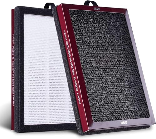 XREY Luftreiniger (2er-Pack) Ersatzfilter kompatibel mit MA-25 B1/S1/W1 Luftreiniger, 3-in-1 H13 True Hepa Aktivkohlefilter-Set, für Wildfire Rauch, Staub, Geruch, Haustierschuppen