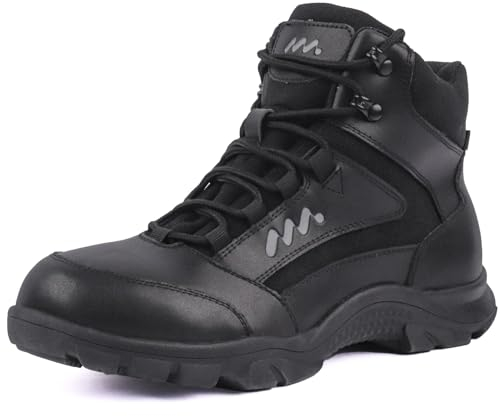 LUDEY Militärstiefel Herren Wasserdicht Einsatzstiefel Herren leicht Kampfstiefel Tactical Boots Schwarz Springerstiefel Wanderstiefel Bundeswehr Stiefel Motorradstiefel Schwarze-40EU