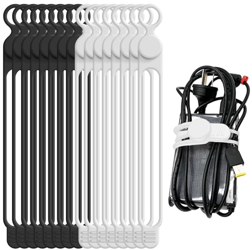 Nearockle silicone Linker Cable Manager, 16 PCS 7.1 réutilisable Cable Manager accessoires électroniques pour la maison, le Bureau, la cuisine (Multicolore)