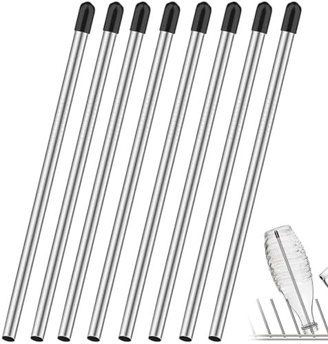 Porte Bouteille Lave Vaisselle, Lot De 8 Acier Inoxydable Porte Verre Pour Lave Vaisselle Courants, Inserts De Lave-Vaisselle,Compatibles avec les Bouteilles de Soude, 26.7cm