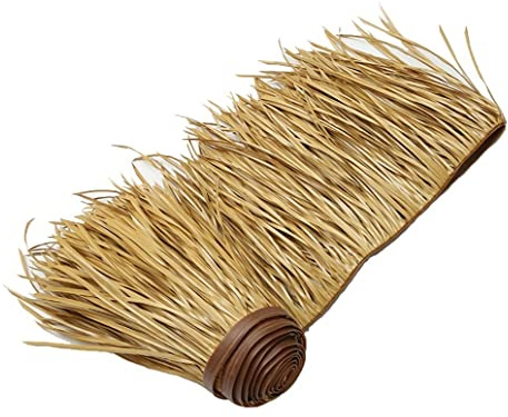 Palm Künstliche Strohdachziegel, Strohdach Reetdachhaus Reetgedeckt, Keine Fäulnis Und Keine Wartung, Feuerfeste Künstliche Strohdachziegel Hot Melt Palm Roof(Yellow b,0.5x4m/1.64X13.1ft)