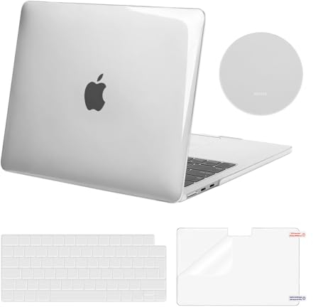 MOSISO Hülle Kompatibel mit MacBook Air 13,6 M4 M3 M2 A3240 A3113 A2681,Schutzhülle Case for MacBook M4 M3 M2 Air 13 Zoll 2025 2024-2022&Tastaturschutz&Displayschutz&Untersetzer,Kristallklar