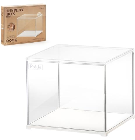Rolife Acryl Display Kasten Klarsichtvitrine Staubschutzhaube für Puppenhaus/DIY Miniatur Haus Kit/3D Puzzle/Action Figuren 28.7x23.7x24.4cm