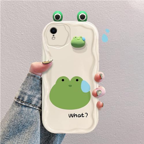 Custodia Cartone Animato 3D Compatibile con iPhone XR | Cover TPU con Bordi Curvi Antiurto,con Simpatici Conigli,Rane e Orsi