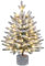 Yaheetech 68 cm Mini Künstlicher Weihnachtsbaum mit Schnee, Eingetopfter Tannenbaum mit 35 LEDs in Warmweiß und 262 Spitzen, Schneebedeckter Beflockter Kleiner Christbaum