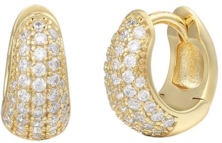 XENOX® Creolen - Damen Ohrringe aus hochwertigem 925/- Sterlingsilber mit Zirkonia-Steinen | XS10374G