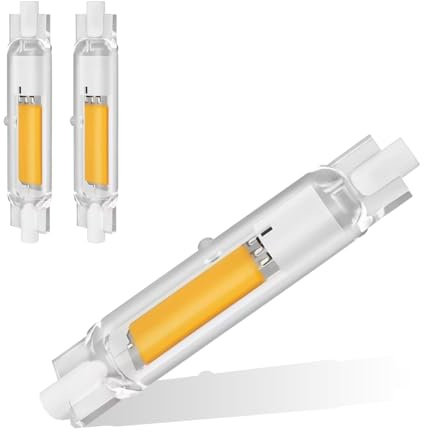 Ampoules LED R7S 78mm Dimmable 20W - Équivalent à Lampe Halogène 200W, Sans Scintillement, Blanc Chaud 3000K 1000LM, AC 220-240V, Éclairage à Faisceau 360°, Lot de 2