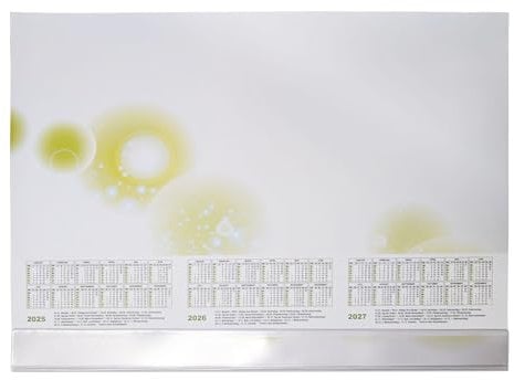 Schreibtischunterlage Papier mit Schutzleiste 3-Jahres-Kalender 2025, 2026 und 2027-25 Blatt 59,4 x 42 cm DIN A2