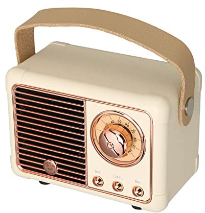 XUMIUZIY Retro Bluetooth5.0 Speaker, Wire Less Vintage Speaker, Cute Old Fashion Portable 360° HiFi Stereo Speaker for Home Office Outdoor Travel (Yellow)