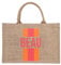 BEY'Z Exotic Vintage Chic Damen Jute-Tragetasche, gestreifter Druck, Schultereinkauf, umweltfreundlich, wiederverwendbar, Natur, ausgefallene Strandtasche, Handtasche, Ganzjahresbegleiter, Sommer,