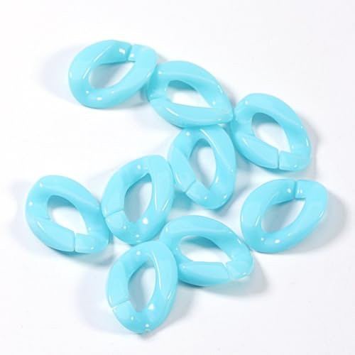 Wambere 100 Stück Acryl Verbindungsring Kettenschnalle Linking Rings C-Clips Schnellverbindungsverbinder Kunststoffschnalle Für DIY Taschenkette Ohrring Halskette Schmuckherstellung,Blau A