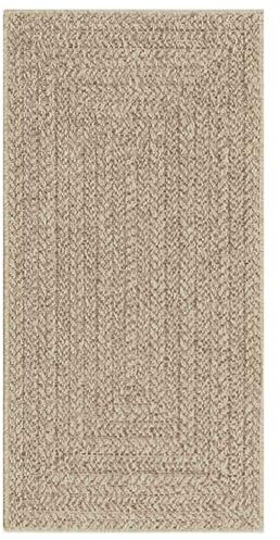 vidaXL Teppich, Läufer Jute-Optik Indoor Outdoor, Teppich UV-beständig für Terrasse Balkon Garten Wohnzimmer, Küchenteppich, Beige 60x110cm