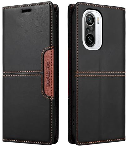 Netany Compatible pour Xiaomi Poco F3 / MI 11i / Redmi K40/Redmi K40 Pro Coque de téléphone, étui Portefeuille avec Porte-Carte [Support de Fonction] Rabat en Cuir Étui en Cuir de Protection (Noir)