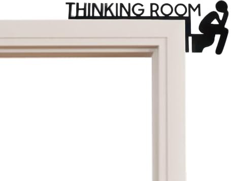 Thinking Room - Funny Toilet Signs for Door Decorative Toilet Door Signs Doors Topper Decor Restroom Plaque for Home Bathroom Office Hotels Lavator Decor (Wood)