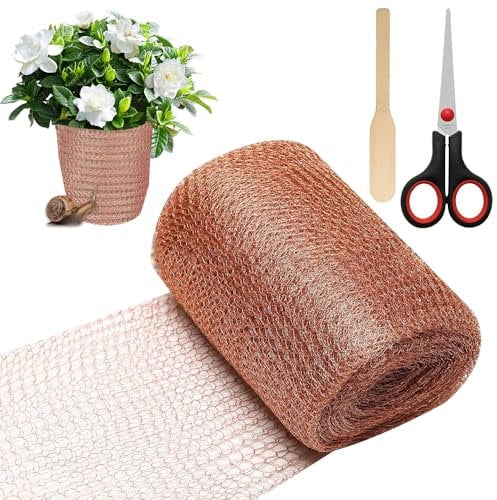 Vmxlso Kupfernetz Gegen Schnecken, 127mm x 12m Schneckenzaun Kupfer, Kupferdraht Gegen Schnecken Schneidbares, Kupfer Gegen Schnecken, Kupferband Gegen Schnecken, Pflanzenschutz für Haus Und Garten